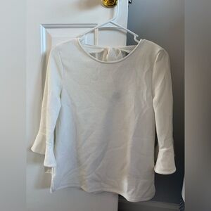 Ann Taylor Ivory Blouse with Keyhole Back